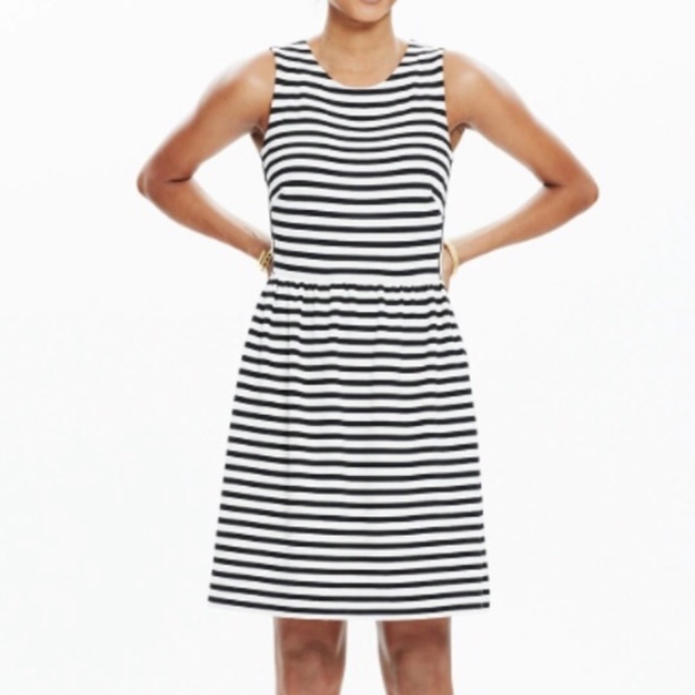 Madewell Black & White Stripped Dress